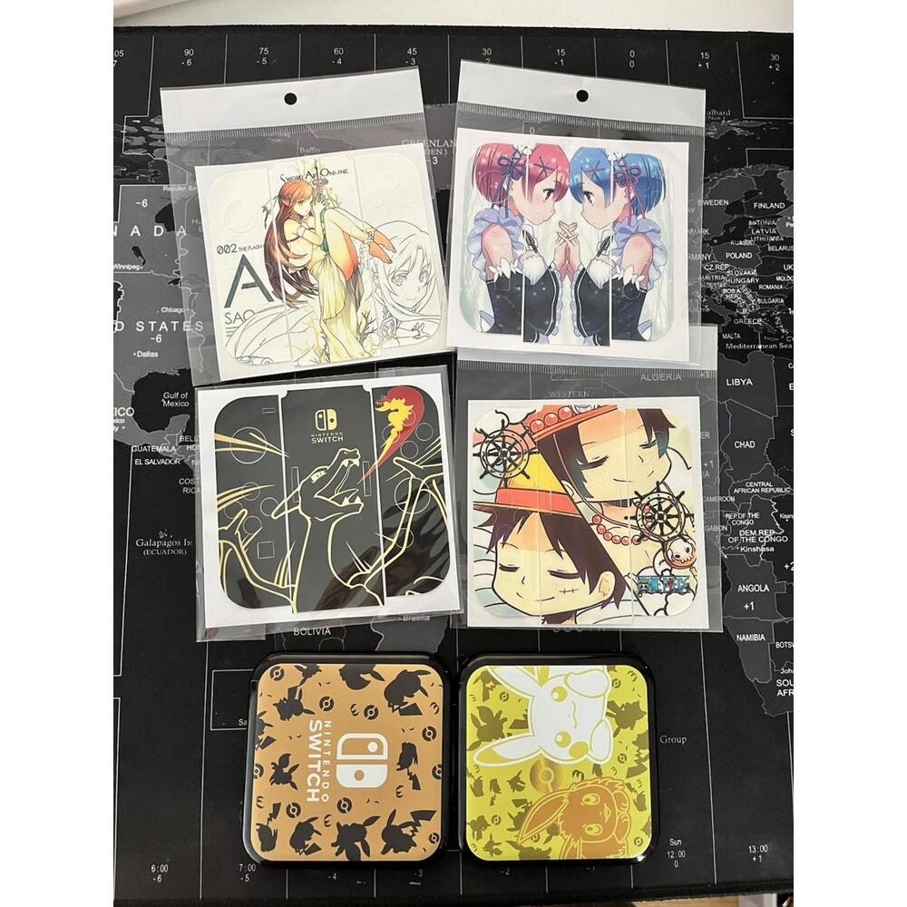 Nintendo Switch Joy Con Sticker Skins Rem/Ram Re Zero Pokemon SAO One Piece